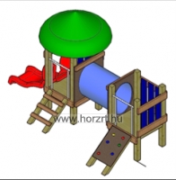 Bölcsődei csúszdás játszóvár - alagúttal létrával, mászófallal