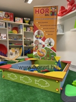 Homokozókeret - Gondozásmentes, 300x300 cm - színes, vidám figurákkal dekorált