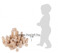 Fa építőkocka 100 db-os, natúr