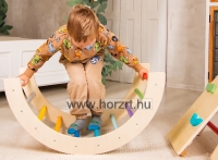 Pöttöm Tornász 3 részes Pikler szett- háromszög mászóka rámpával és íves mászókával, színes 24 hó+