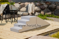 Modulkészlet kicsiknek - Lépcső és Lejtő - mozgásfejlesztő szivacsmodul, bézs-szürke 24 hó+