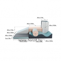 Modulkészlet kicsiknek VI. világos pasztell - mozgásfejlesztő szivacsmodul  24 hó+