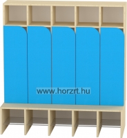 Komfort gyermeköltöző 5 fős, rácsos cipőtartóval-juhar