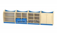 Marci polcos, nyitott kisszekrény, juhar-kék<br>82x38x86 cm