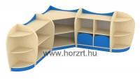 Marci polcos, nyitott kisszekrény, juhar-kék<br>82x38x86 cm