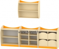 Marci íves kisszekrény - 4 fiókos, juhar-narancs