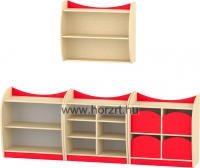 Marci íves kisszekrény - 4 fiókos, juhar-piros