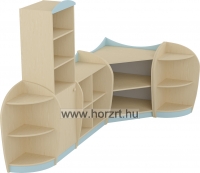 Marci sarokelem, 75x75x86 cm, juhar-pasztelkék