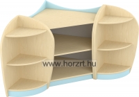 Marci sarokelem, 75x75x86 cm, juhar-pasztelkék