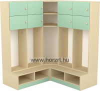 Flóra sarok öltözőszekrény - nyitott -juhar