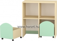 Komfort szekrény II. - gurulós pasztellzöld tárolókkal