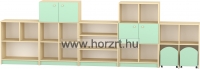 Komfort szekrény II. - gurulós pasztellzöld tárolókkal