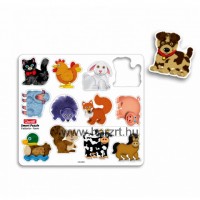 Quercetti - Mágneses állatok - formaillesztő játék kétoldalas mágneses táblával 24 hó+