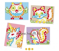 Quercetti: Színes pötyi készlet - cica 150 db-os