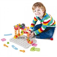 Quercetti - Techno Jumbo építőszett 90 db-os tárolódobozzal