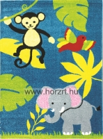 Szőnyeg dzsungel állatai Kék 280x360 cm