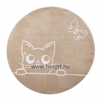 Sziluett körszőnyeg, Cicás Bézs, 200 cm