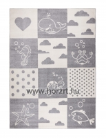 Sziluett szőnyeg Vízimozaik Fehér-világosszürke 200x280 cm