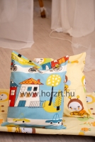 Párna huzat - kék városos - zipzáros