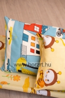 Párna huzat - kék városos - zipzáros