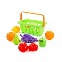 Gyümölcs és zöldség készlet kosárban, 9 darabos 12 hó+