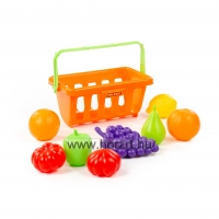 Gyümölcs és zöldség készlet kosárban, 9 darabos 12 hó+