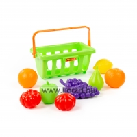 Gyümölcs és zöldség készlet kosárban, 9 darabos 12 hó+