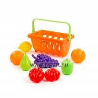 Gyümölcs és zöldség készlet kosárban, 9 darabos 12 hó+